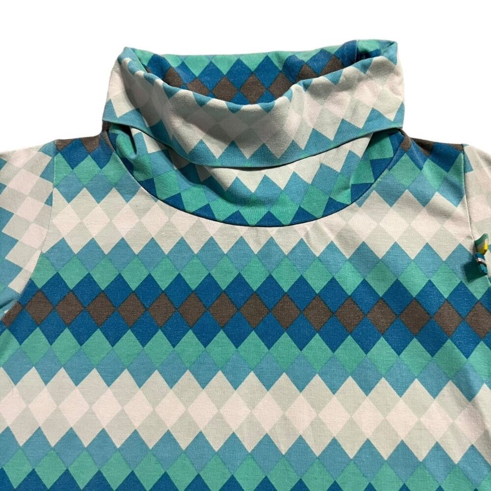 4 Funky Flavours Sz 110/116 (5-6Y) Geometric Diamond Stripes Turtleneck - Picture 2 of 6